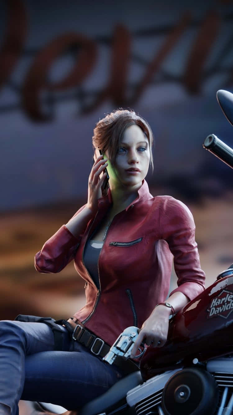 Claire Redfield Fights For Survival In Resident Evil 2 Background