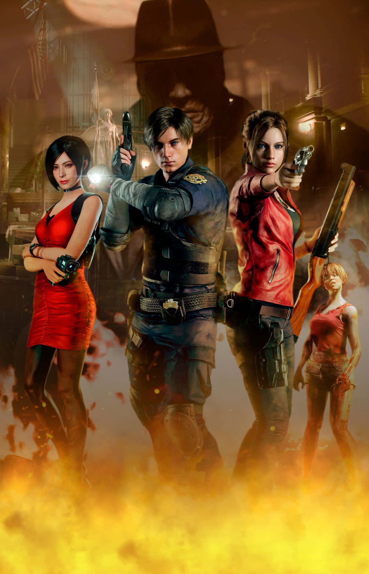 Claire Redfield, Protagonist In The Horror Survival Video Game Resident Evil 2 Background