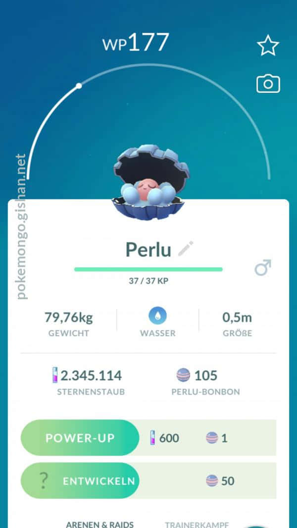 Clamperl With Pokemon Go Stats Background