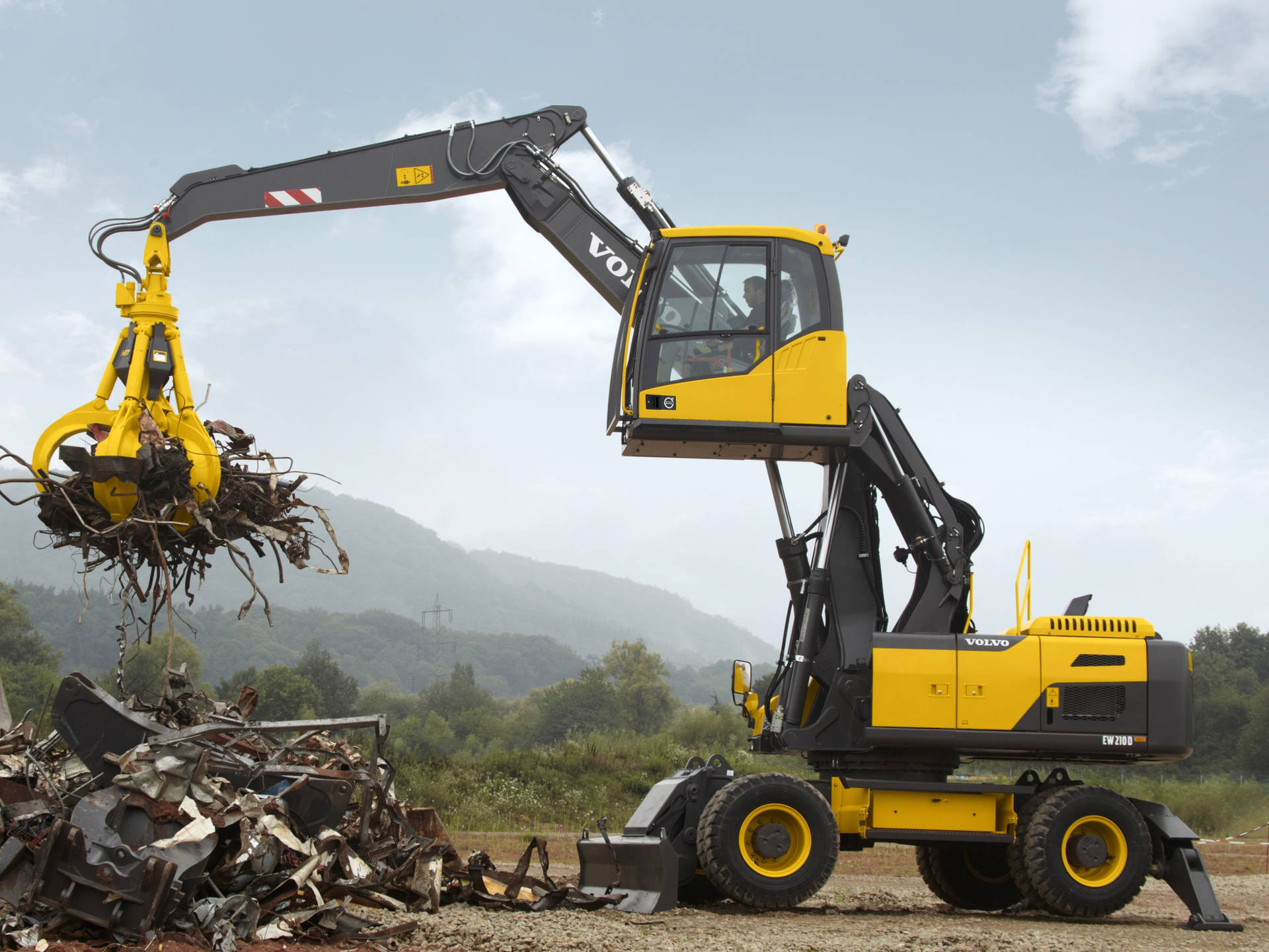 Clamshell Bucket Excavator Operator Background