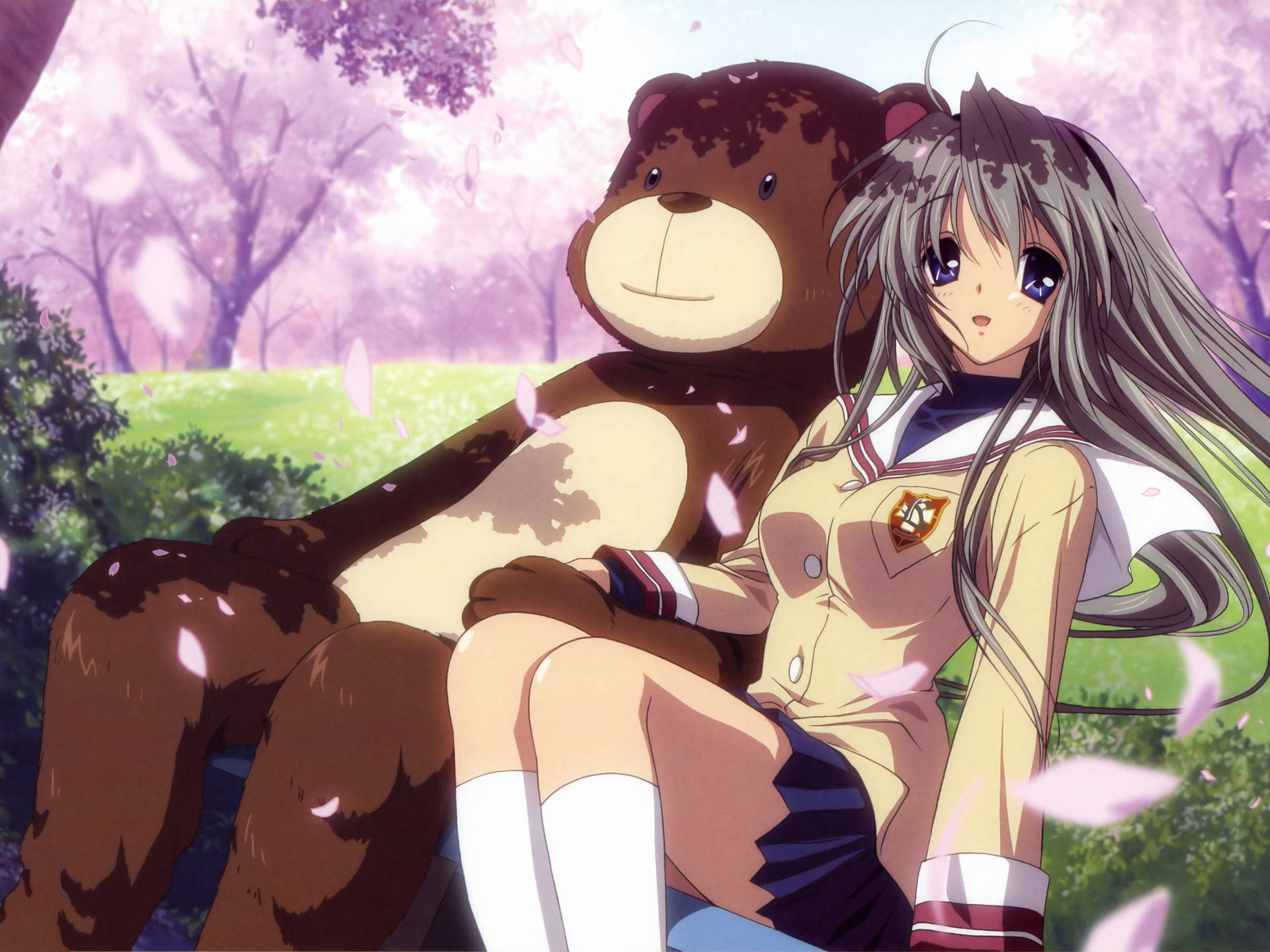 Clannad Mou And A Bear Background