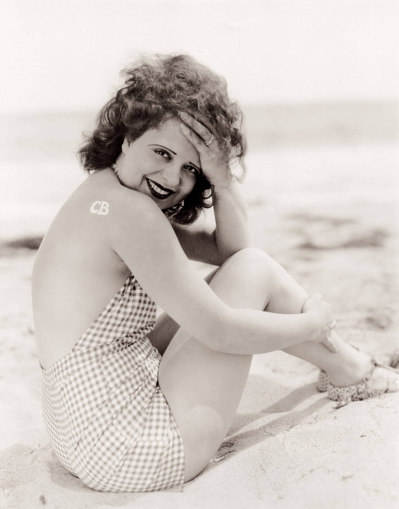 Clara Bow Plaid Outfit Background