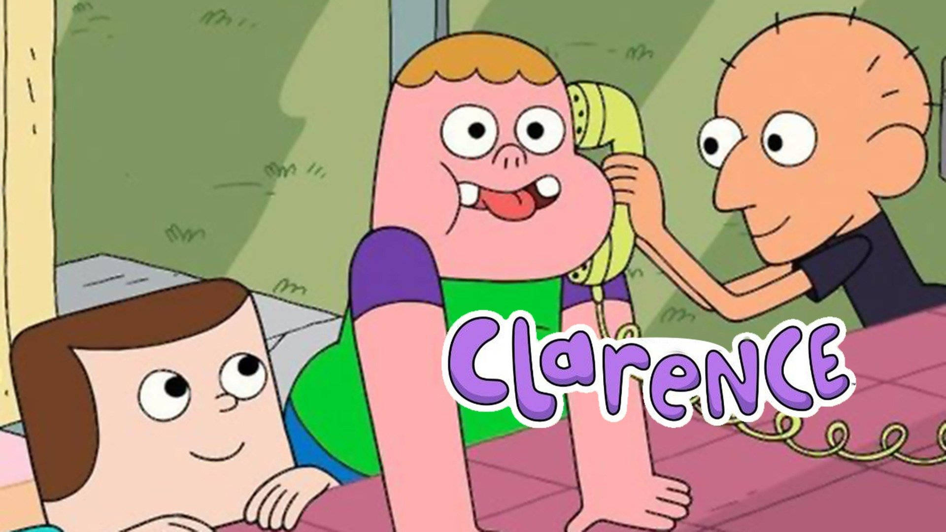 Clarence And Friends With Logo Background
