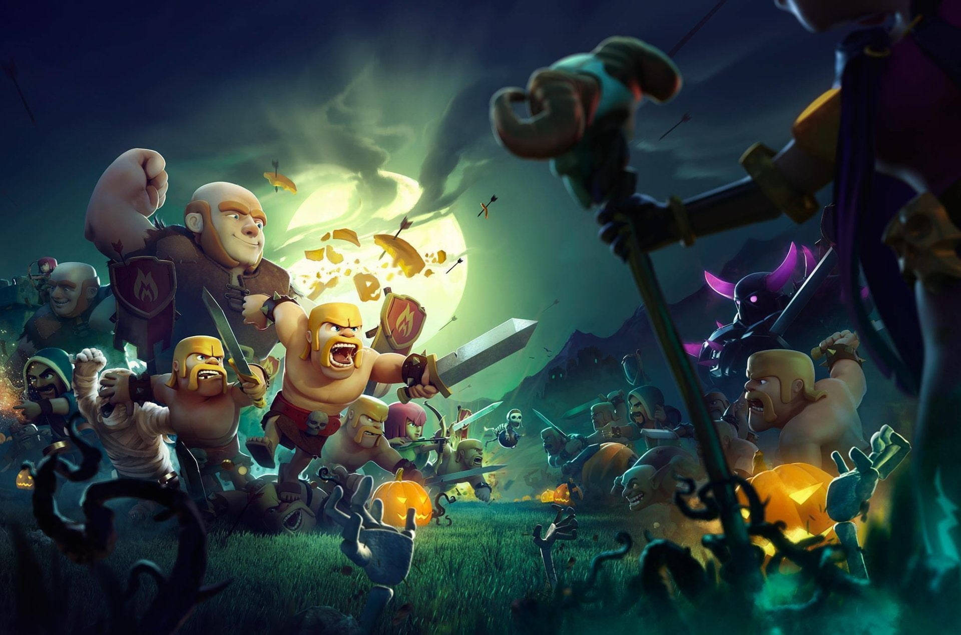 Clash Of Clans Halloween Battlefield Background