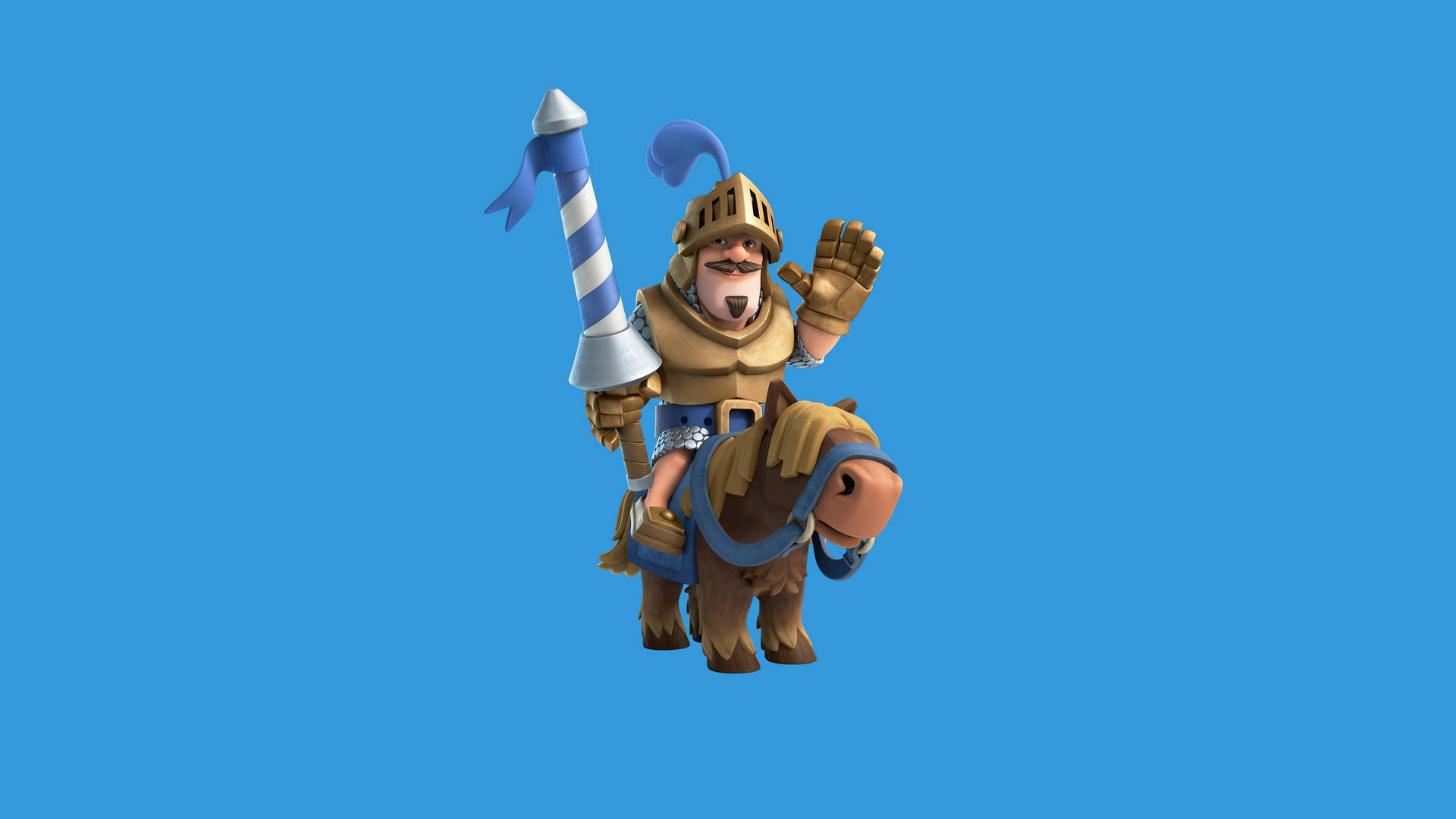 Clash Royale Knight Blue Background Background