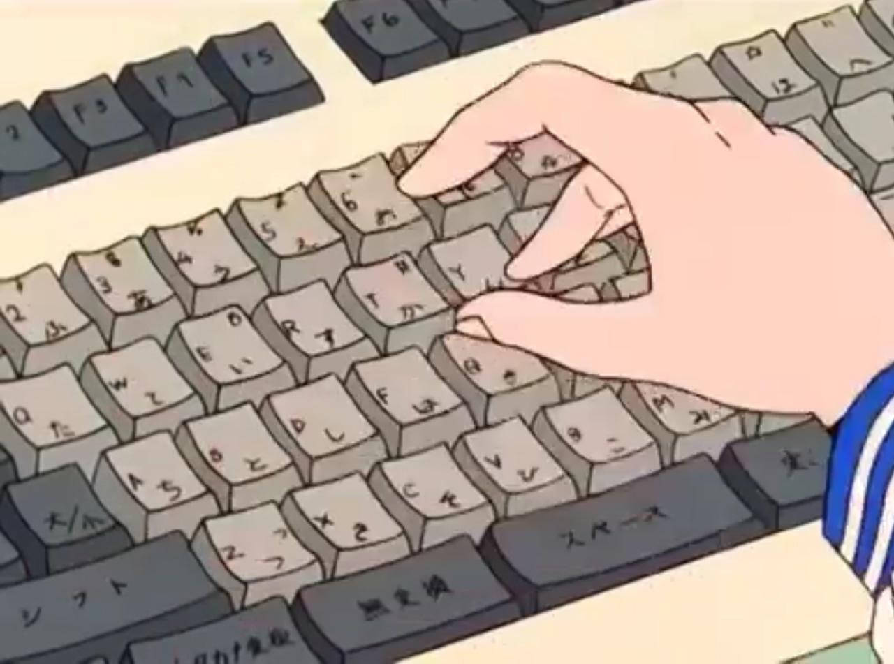 Classic Anime Keyboard Aesthetic Background