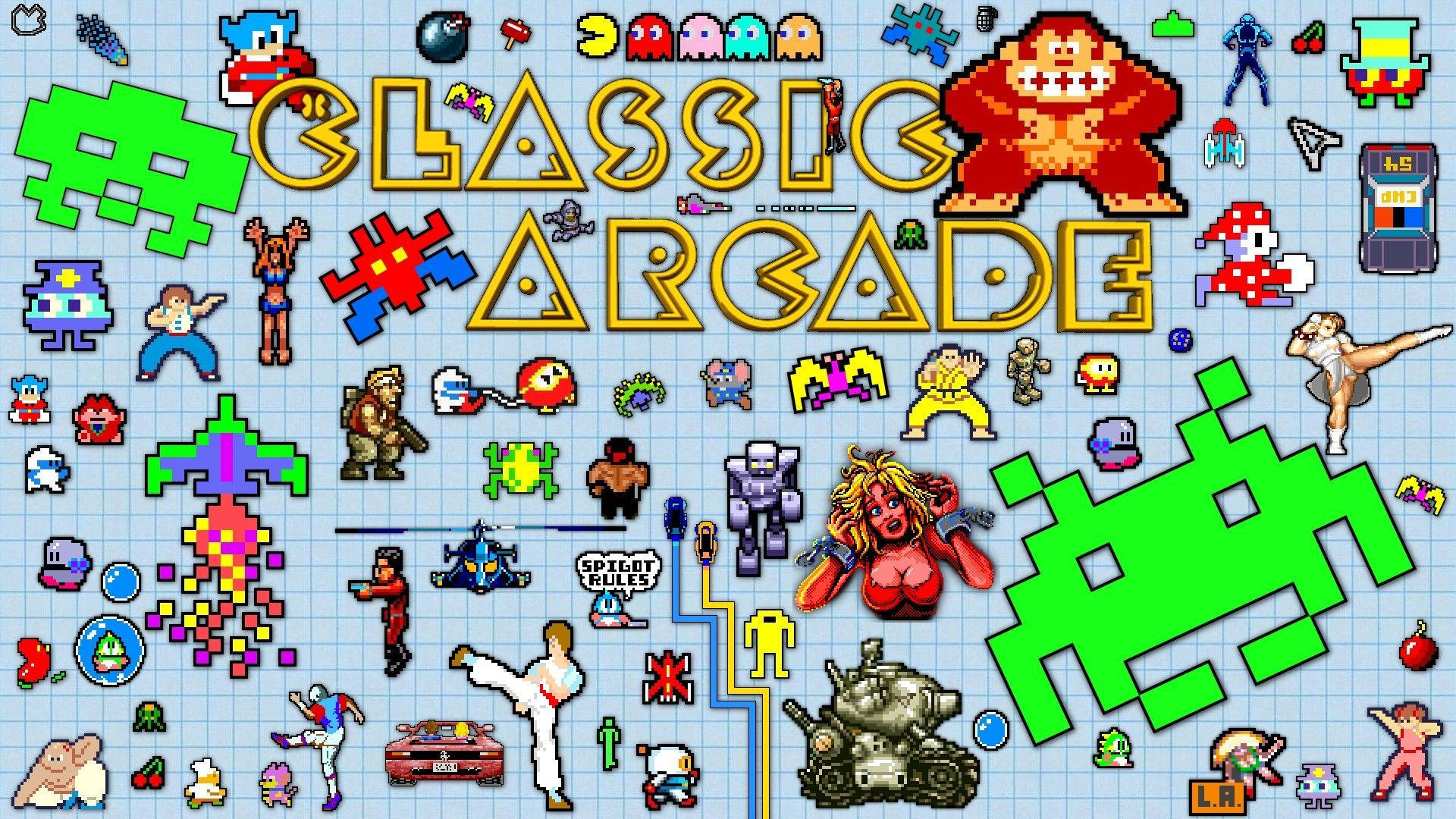 Classic Arcade 1080p Gaming Background