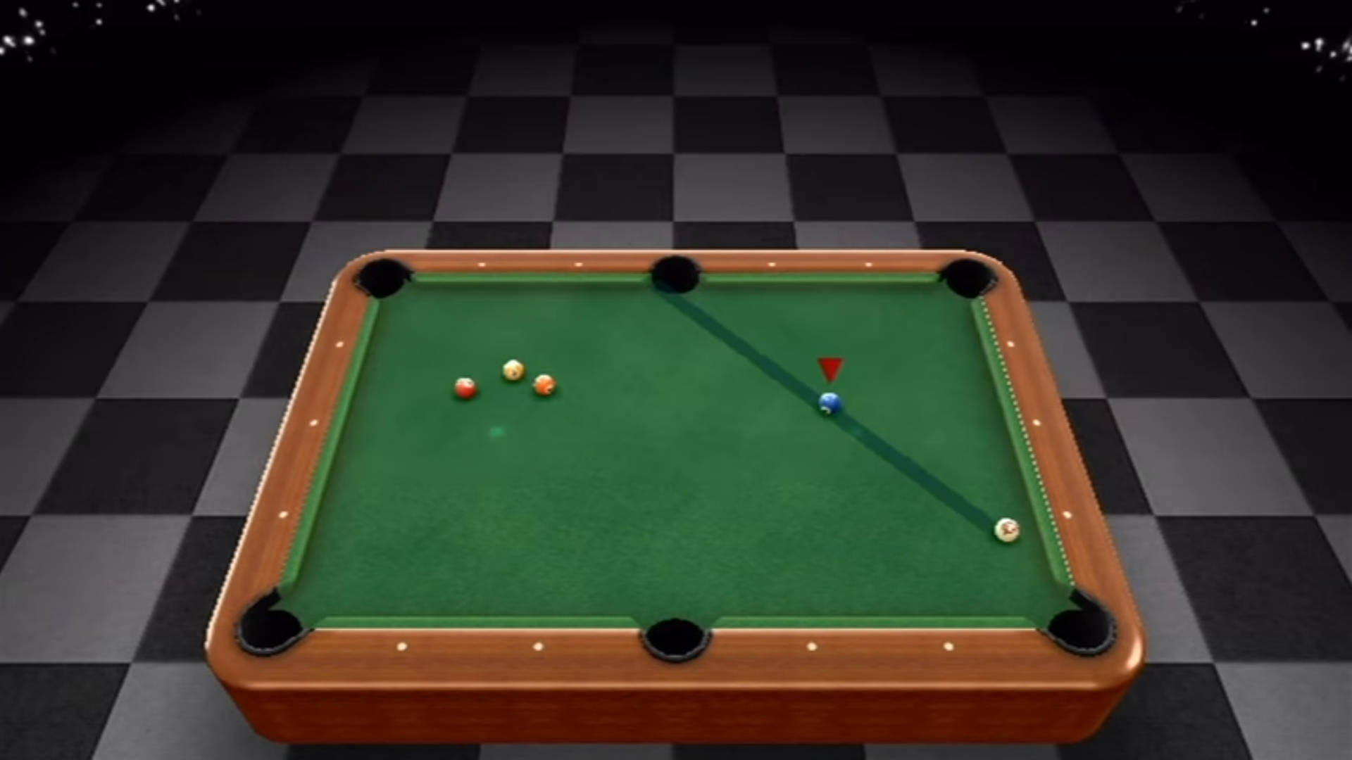 Classic Billiard Pool Table On A Checkered Floor Background