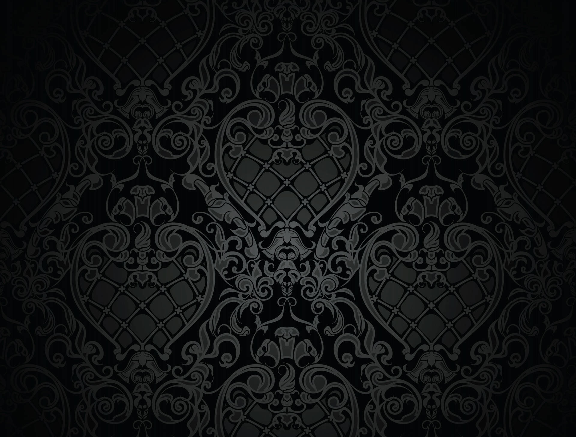 Classic Black Victorian Floral Background