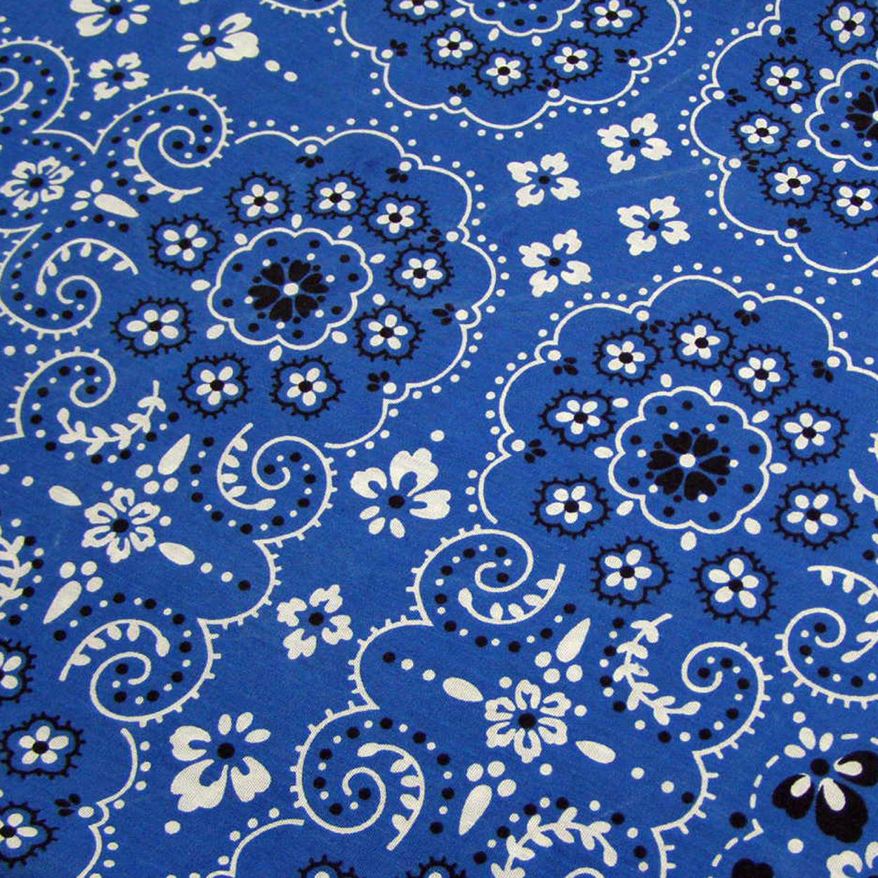 Classic Blue Bandana With Floral Pattern Background