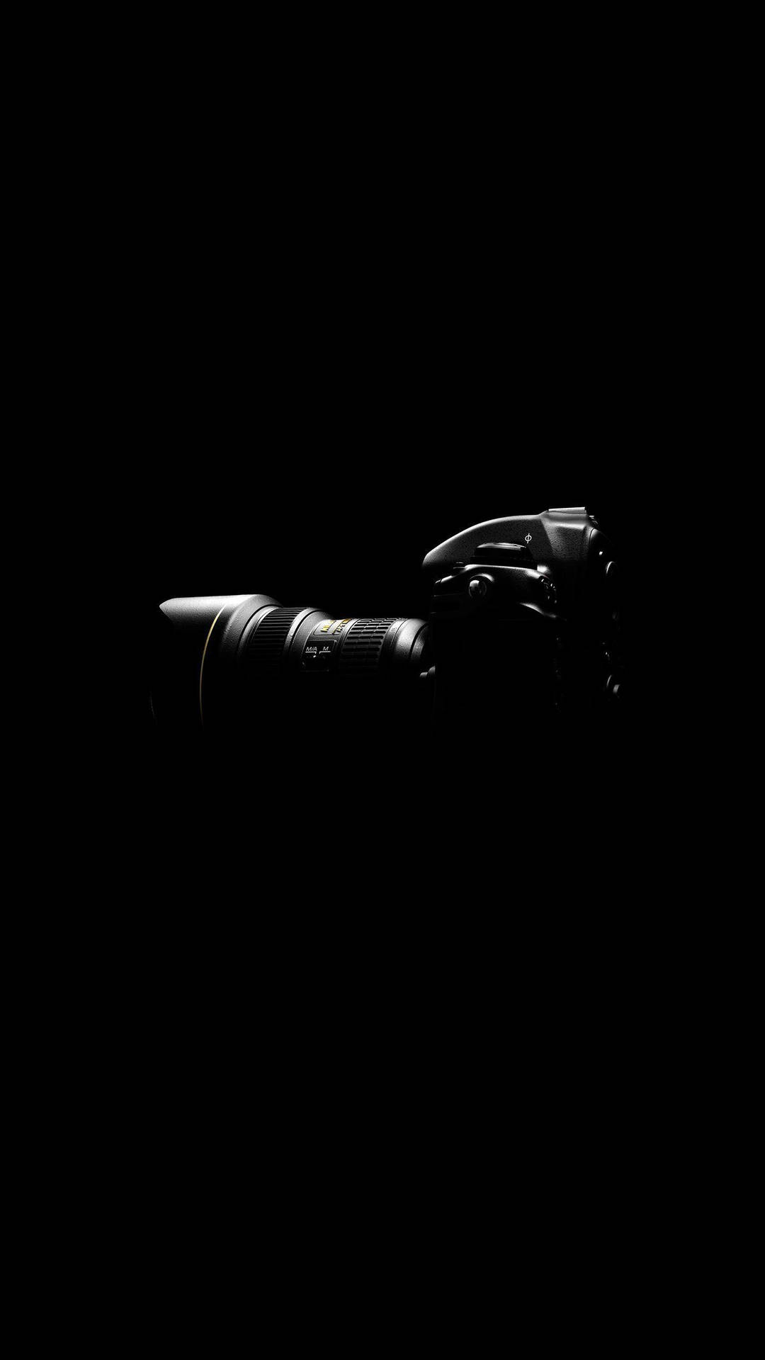 Classic Camera Silhouette On Super Amoled Background Background