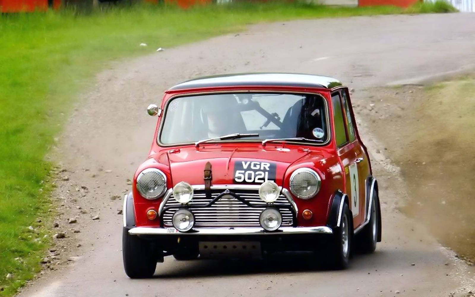 Classic Car 1967 Red Mini Cooper Background