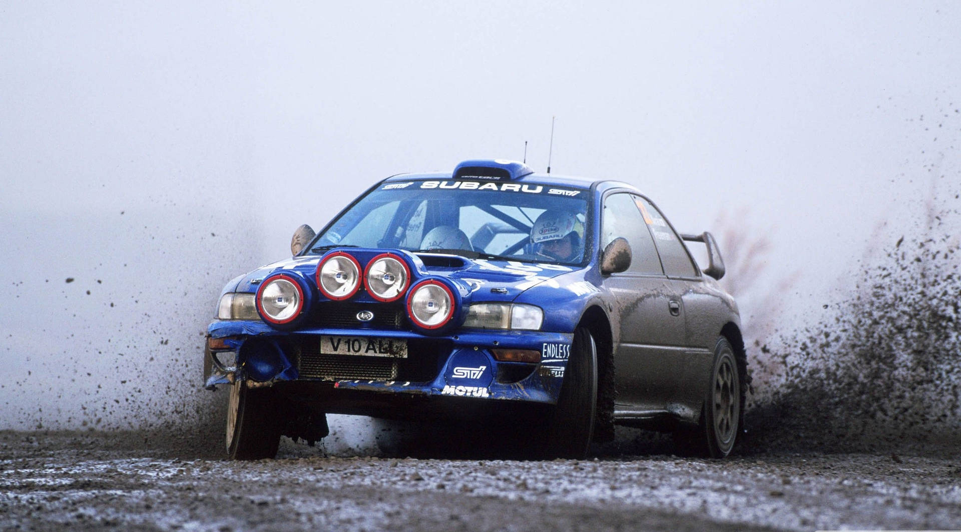 Classic Car In Muddy Offroad Background