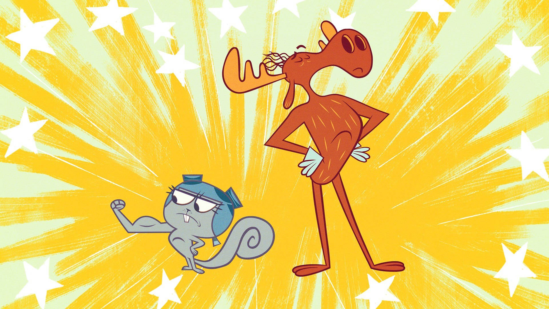 Classic Cartoon Duo - Rocky And Bullwinkle In Action