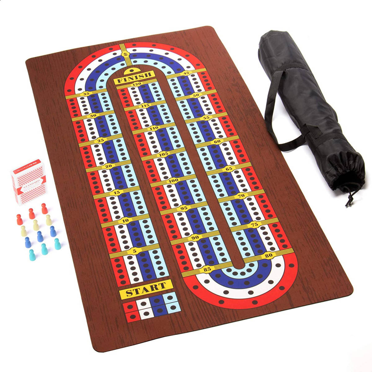 Classic Cribbage Board Black Cloth Case