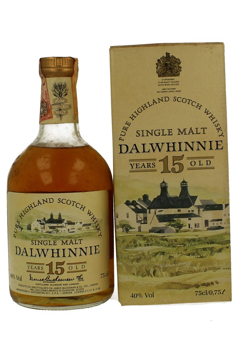 Classic Dalwhinnie 15-year-old Whisky From The 1980s With Original Box. Background