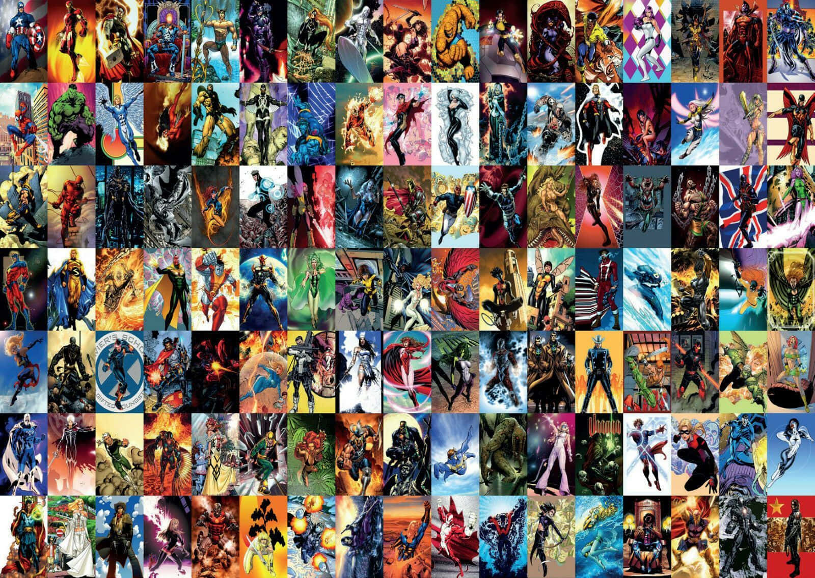 Classic Design Of Marvel Superhero Collage Background