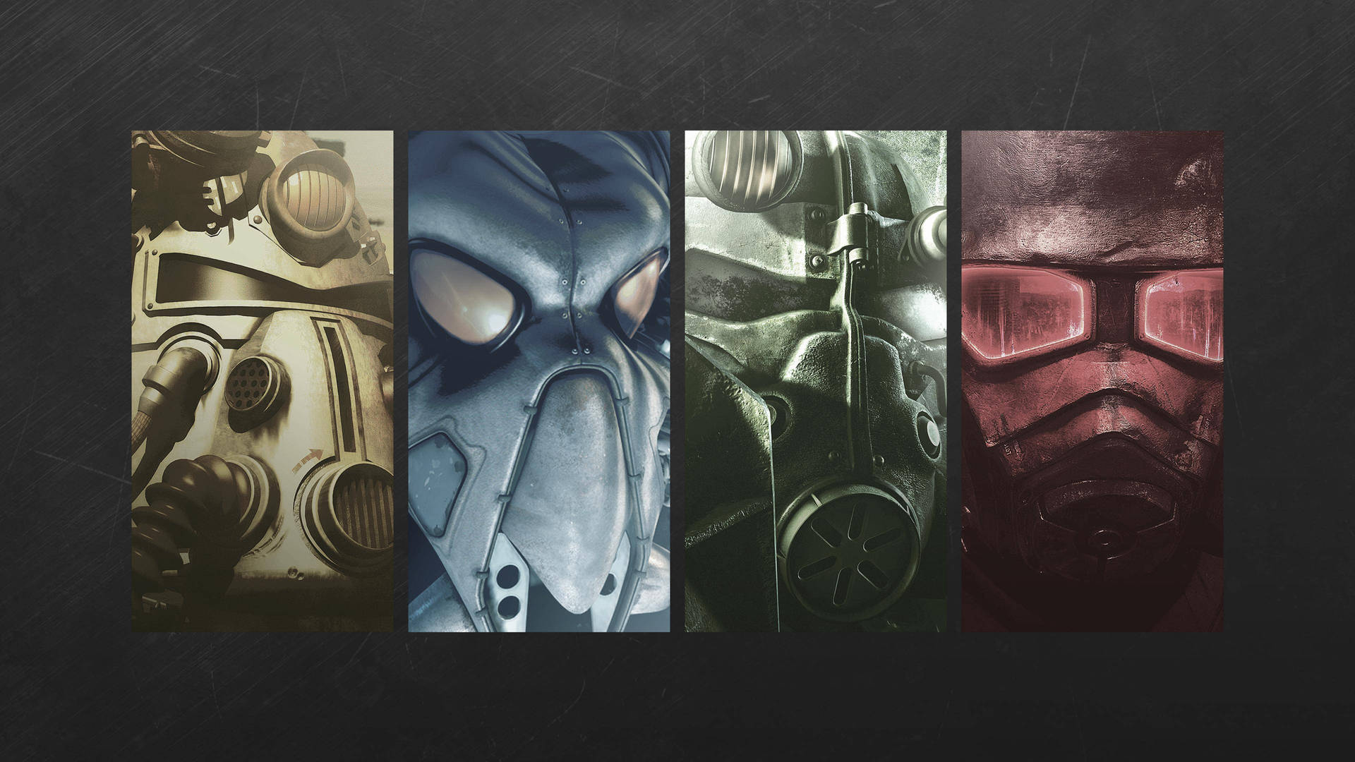 Classic Fallout Armor Quadruple Collage Background