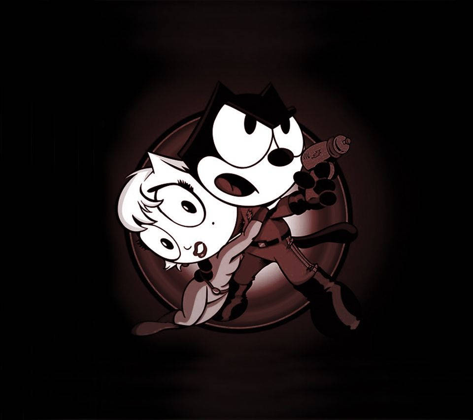 Classic Felix The Cat And Kitty Cat Background