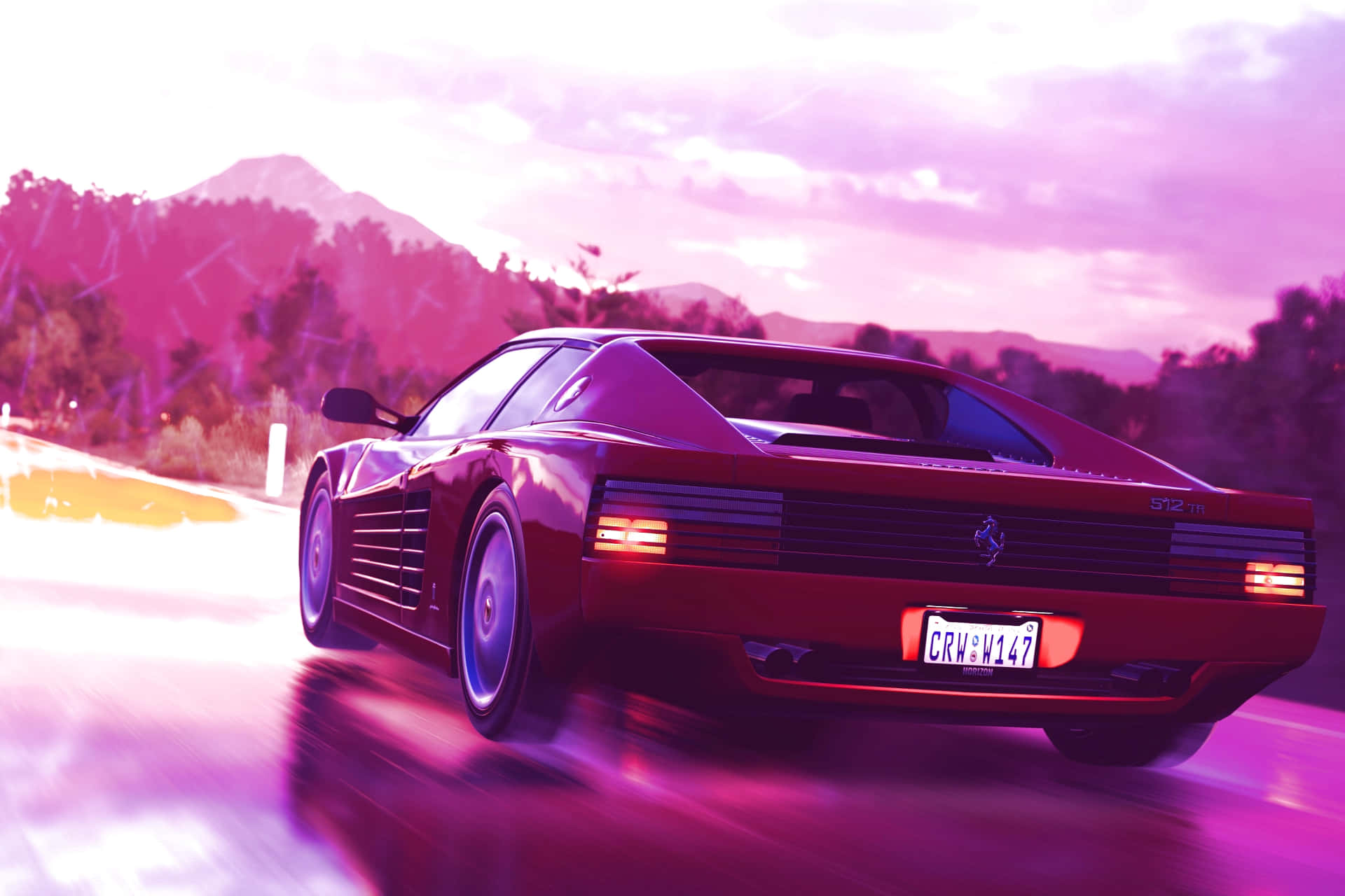 Classic Ferrari Enzo On The Track Background