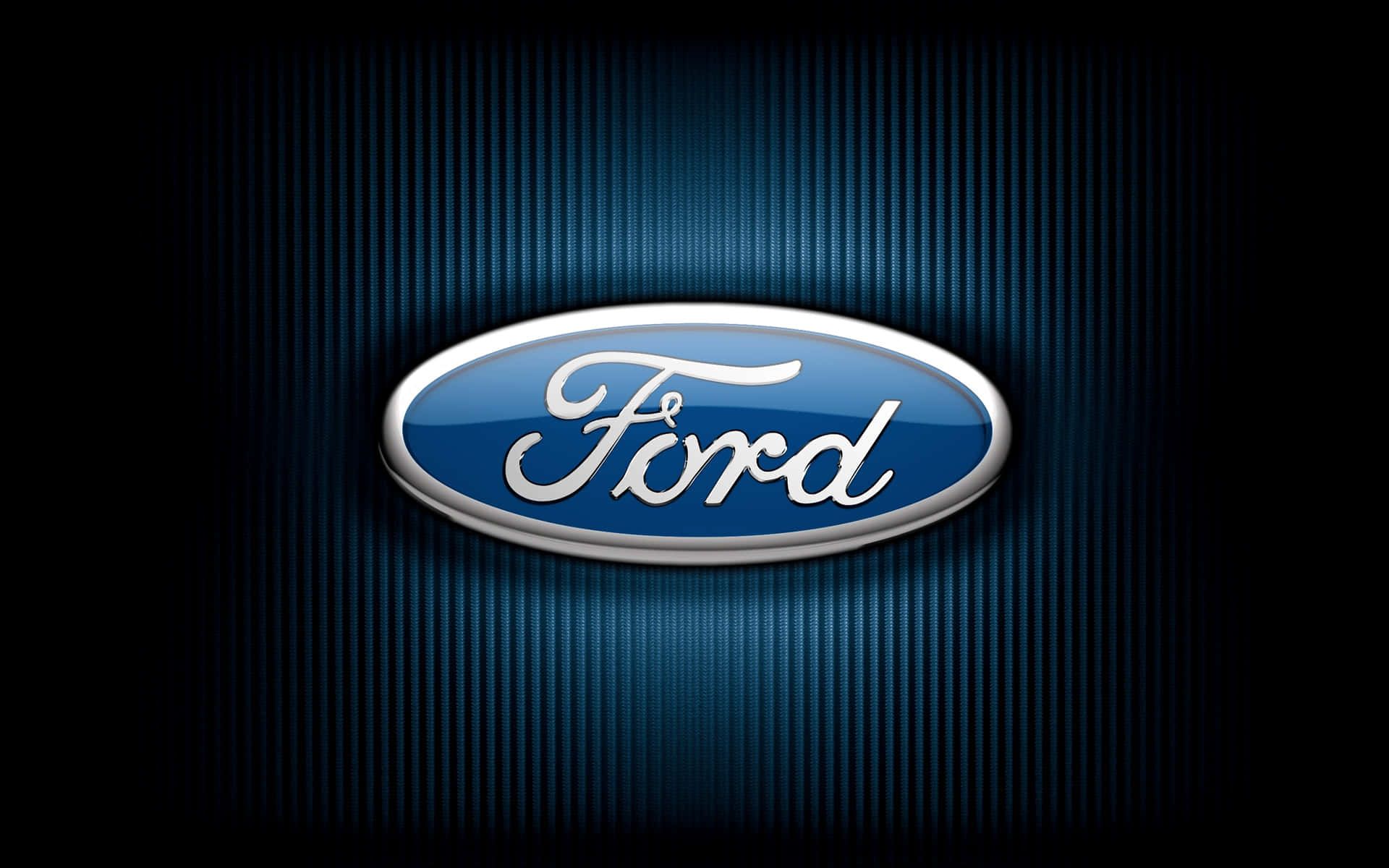 Classic Ford Logo On A Powerful Truck Background