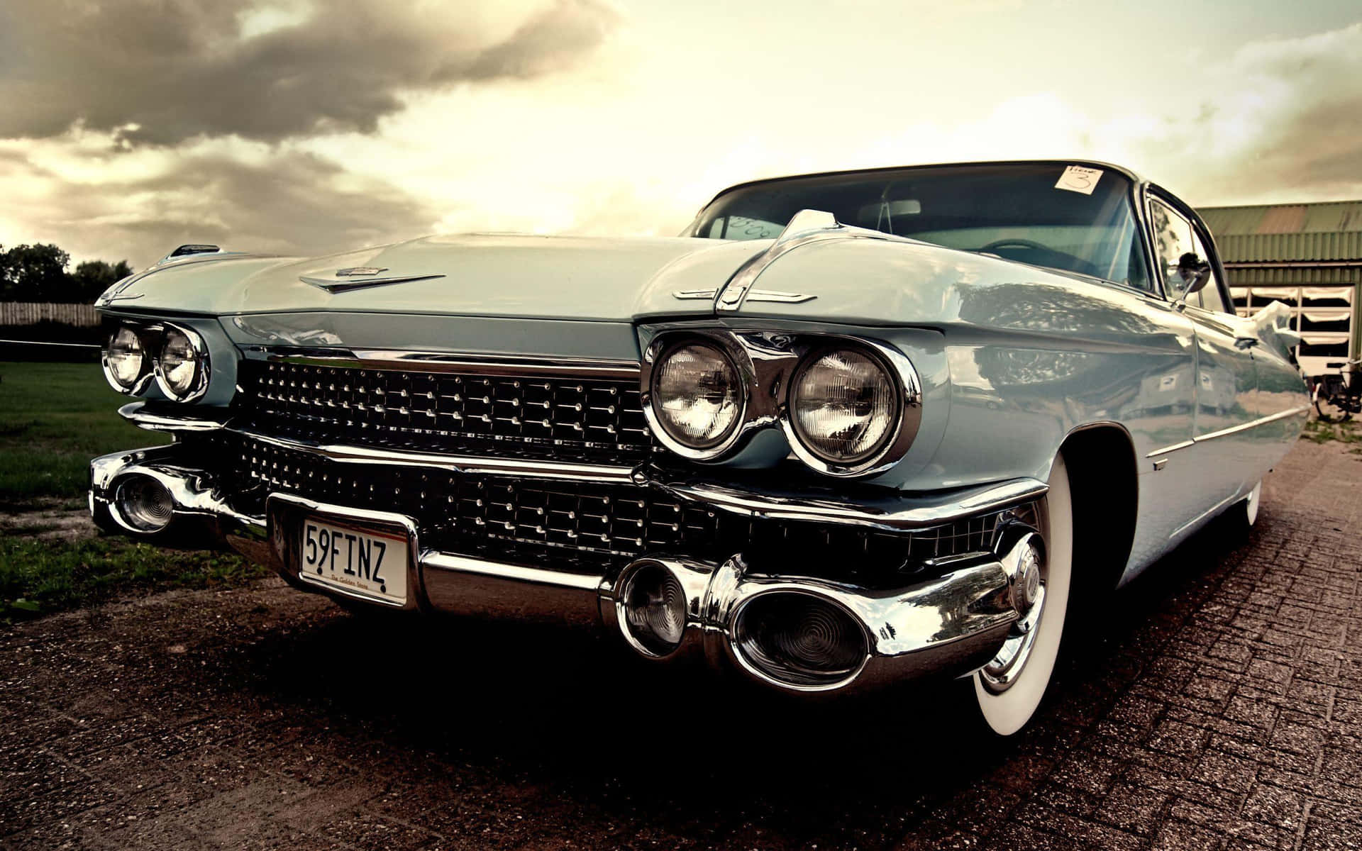 Classic Glory - Glimpse Of Old School Muscle Cars Background