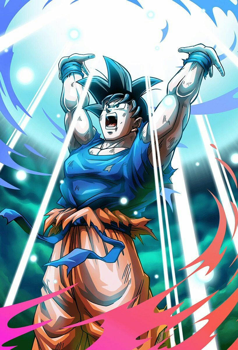 Classic Goku With Spirit Bomb Background