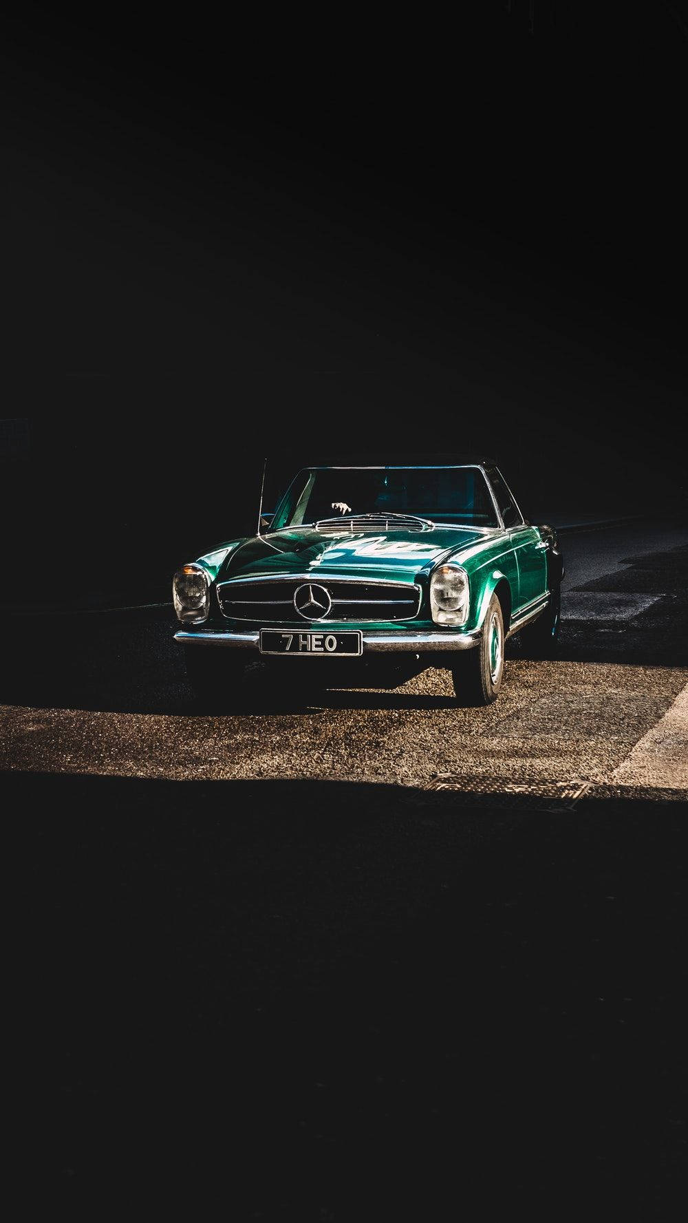 Classic Green Mercedes-benz On The Road