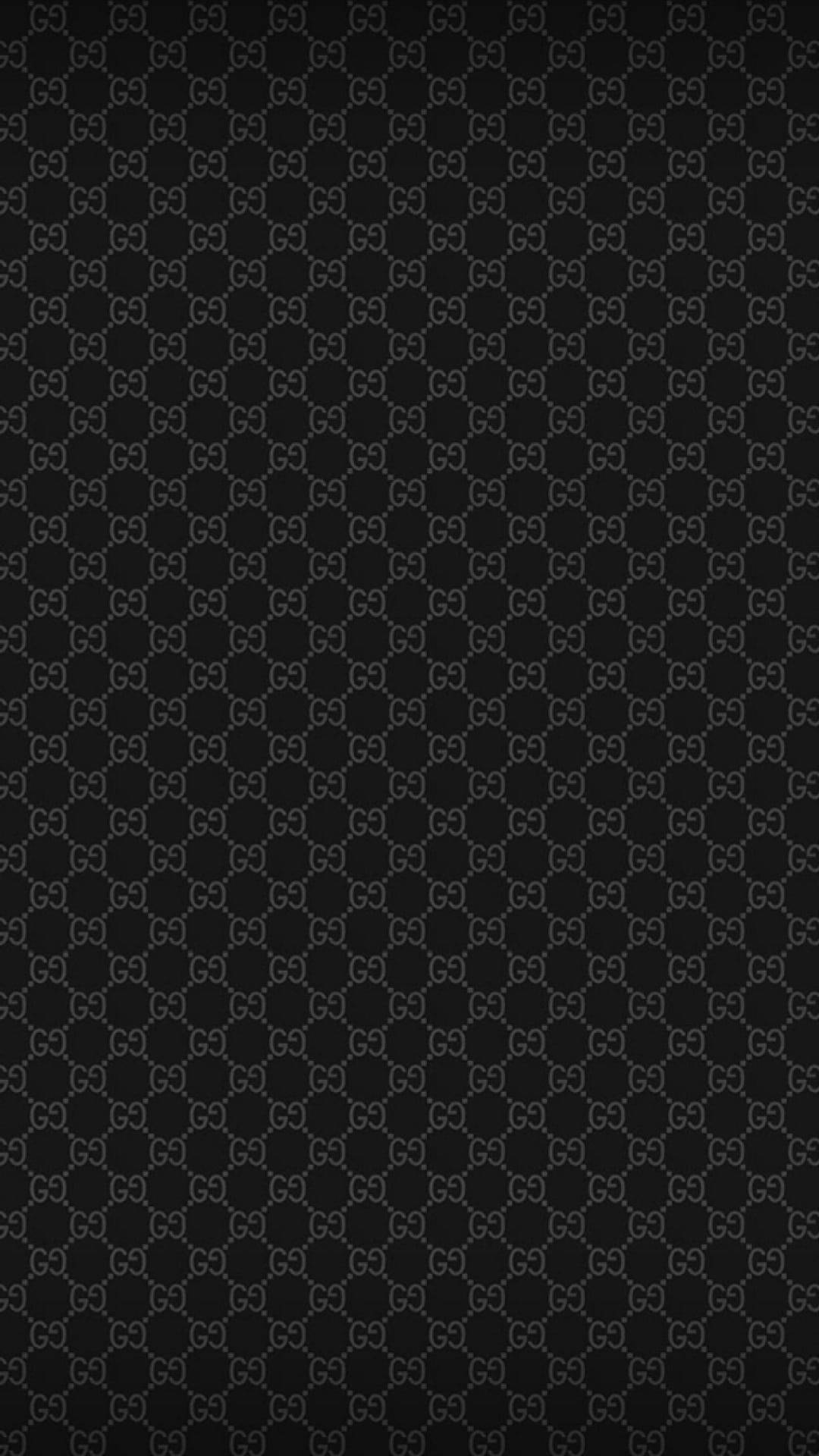 Classic Gucci Fashion Logo Black Pattern Background