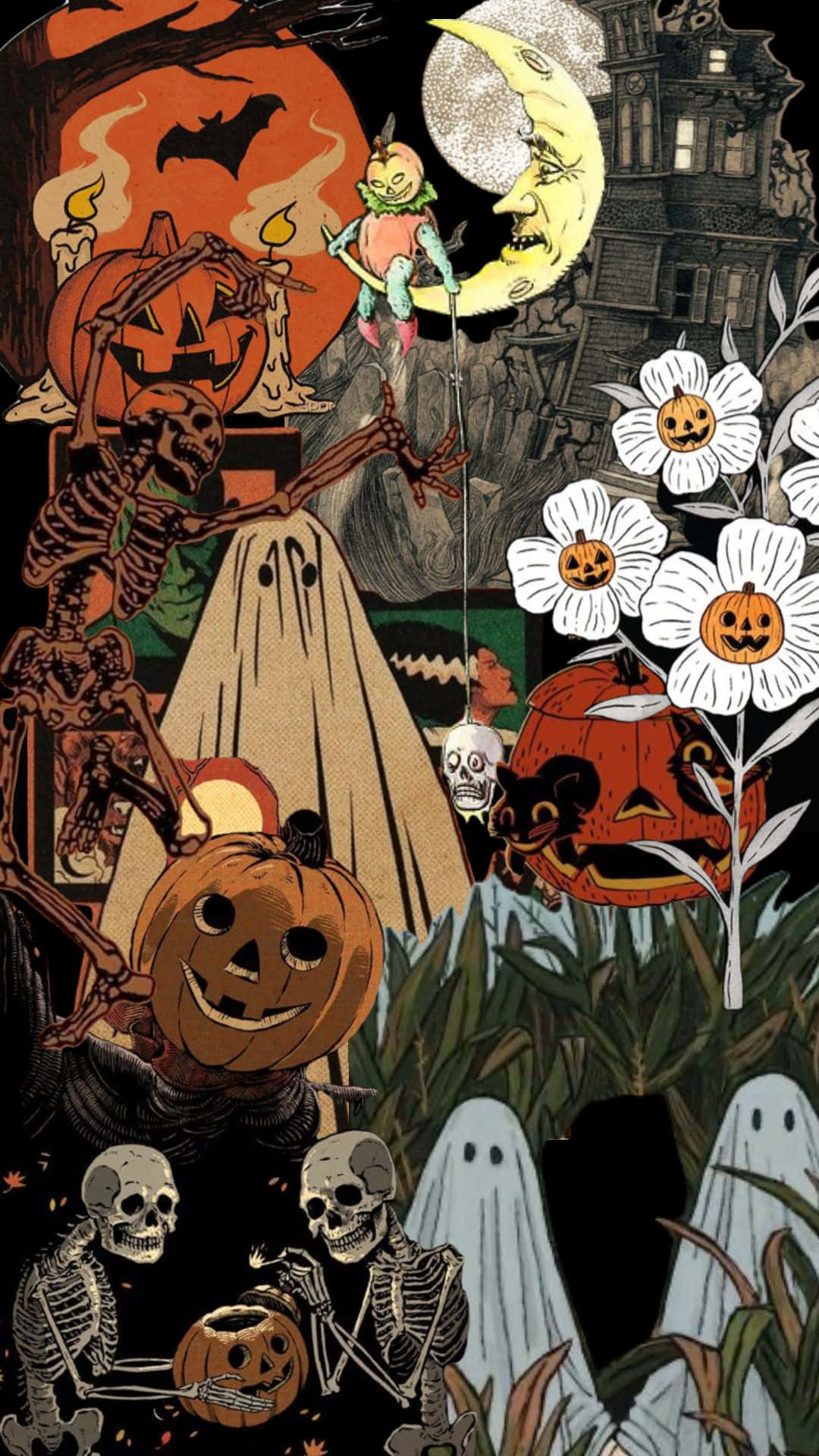 Classic Halloween Collage Background
