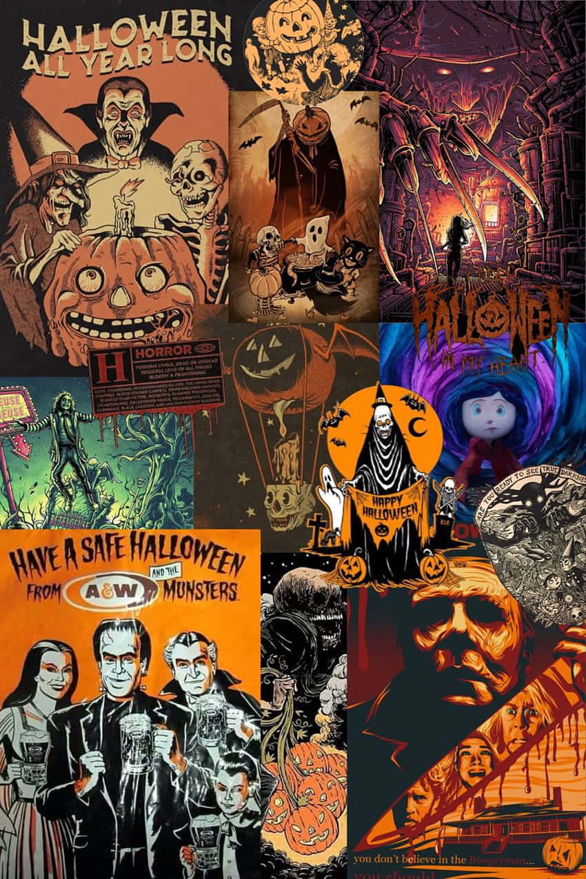 Classic Halloween Collage Background
