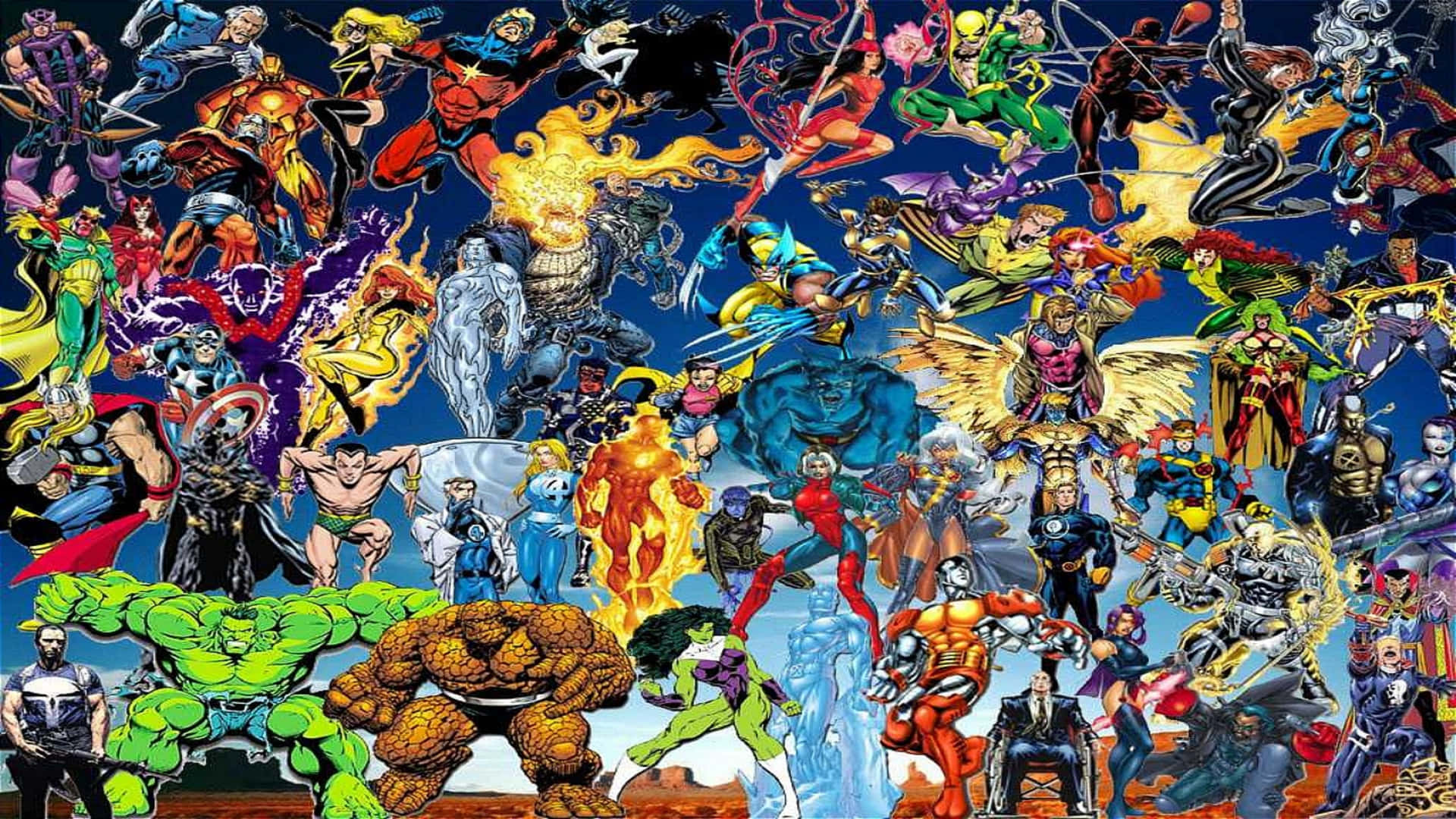 Classic Heroes Of Marvel Comics 2560x1440 Background