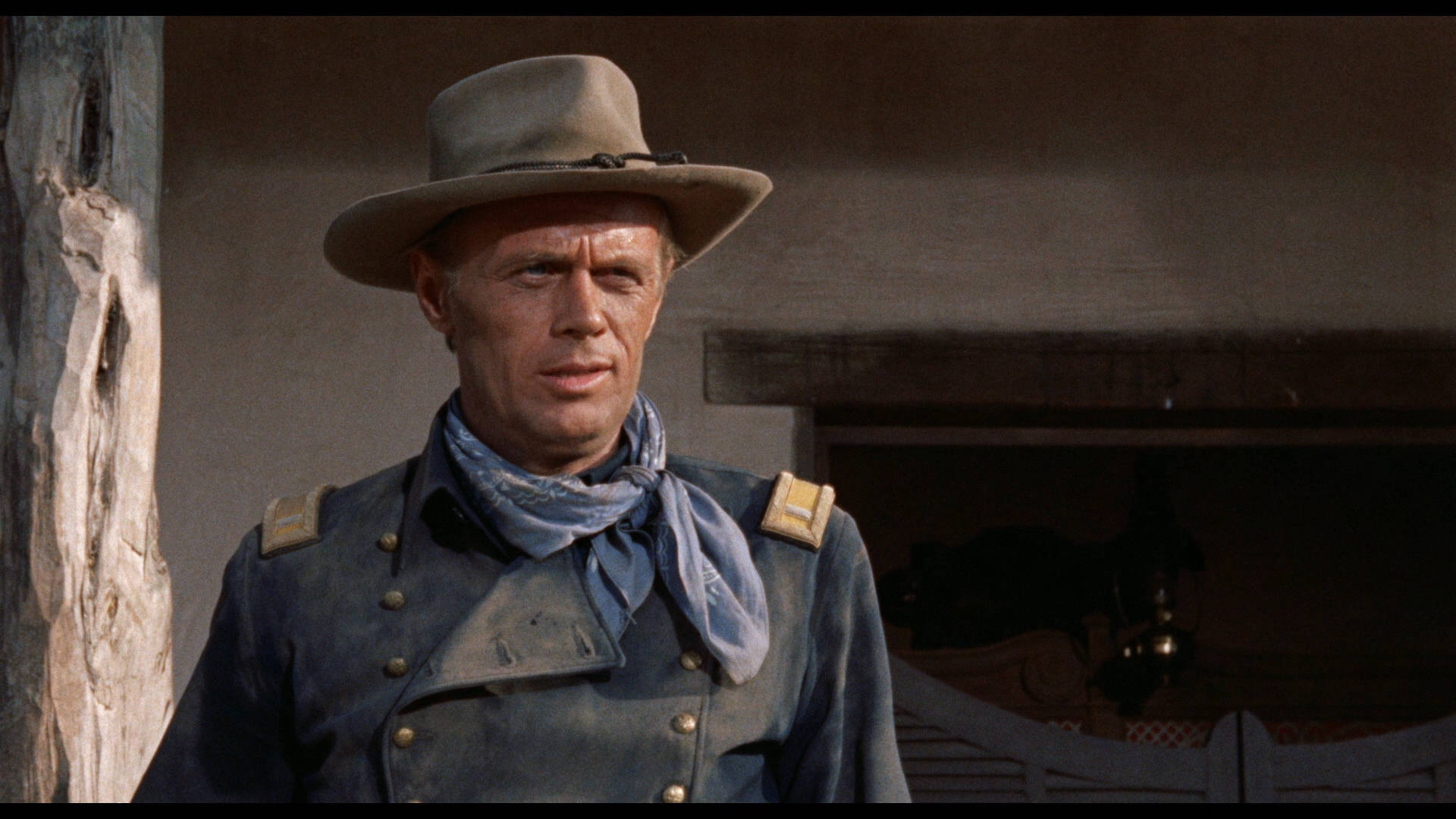 Classic Hollywood Actor Richard Widmark In 'two Rode Together' Background