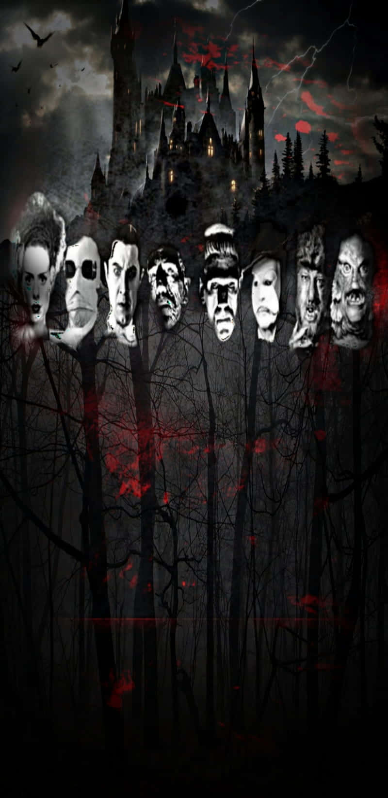 Classic Horror Icons Halloween Backdrop Background
