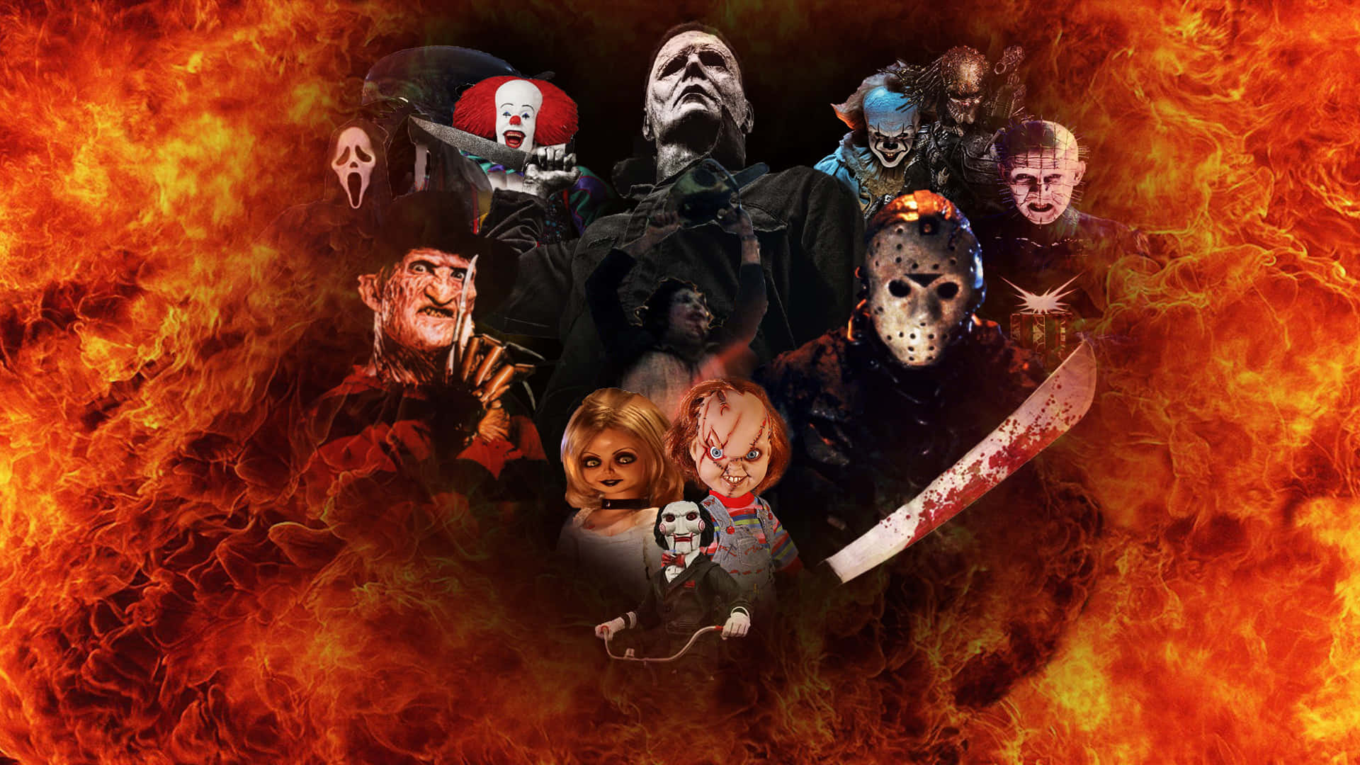 Classic Horror Icons Background