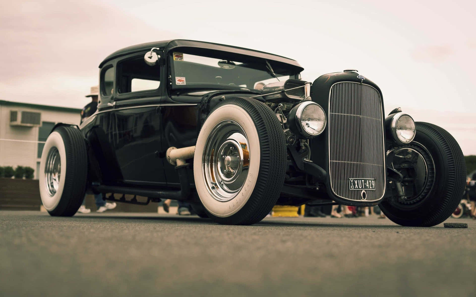 Classic Hot Rod Night Ride Background