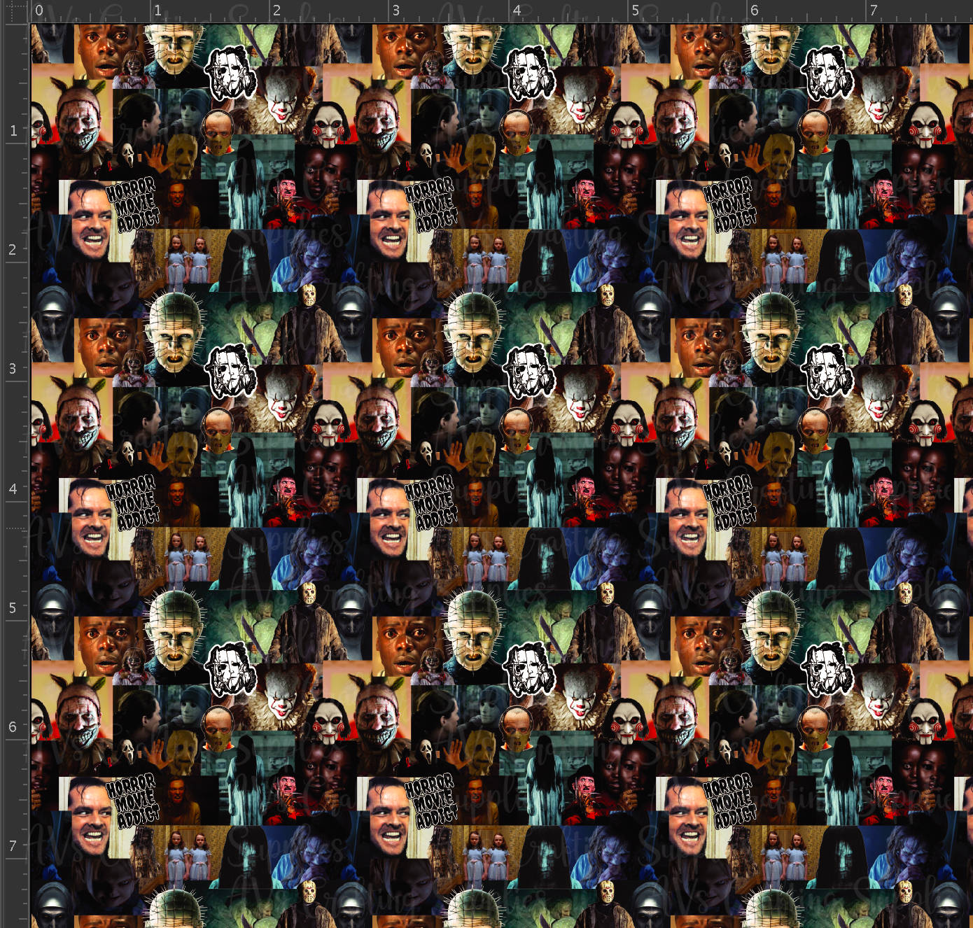 Classic Iconic Horror Characters Come Together Background