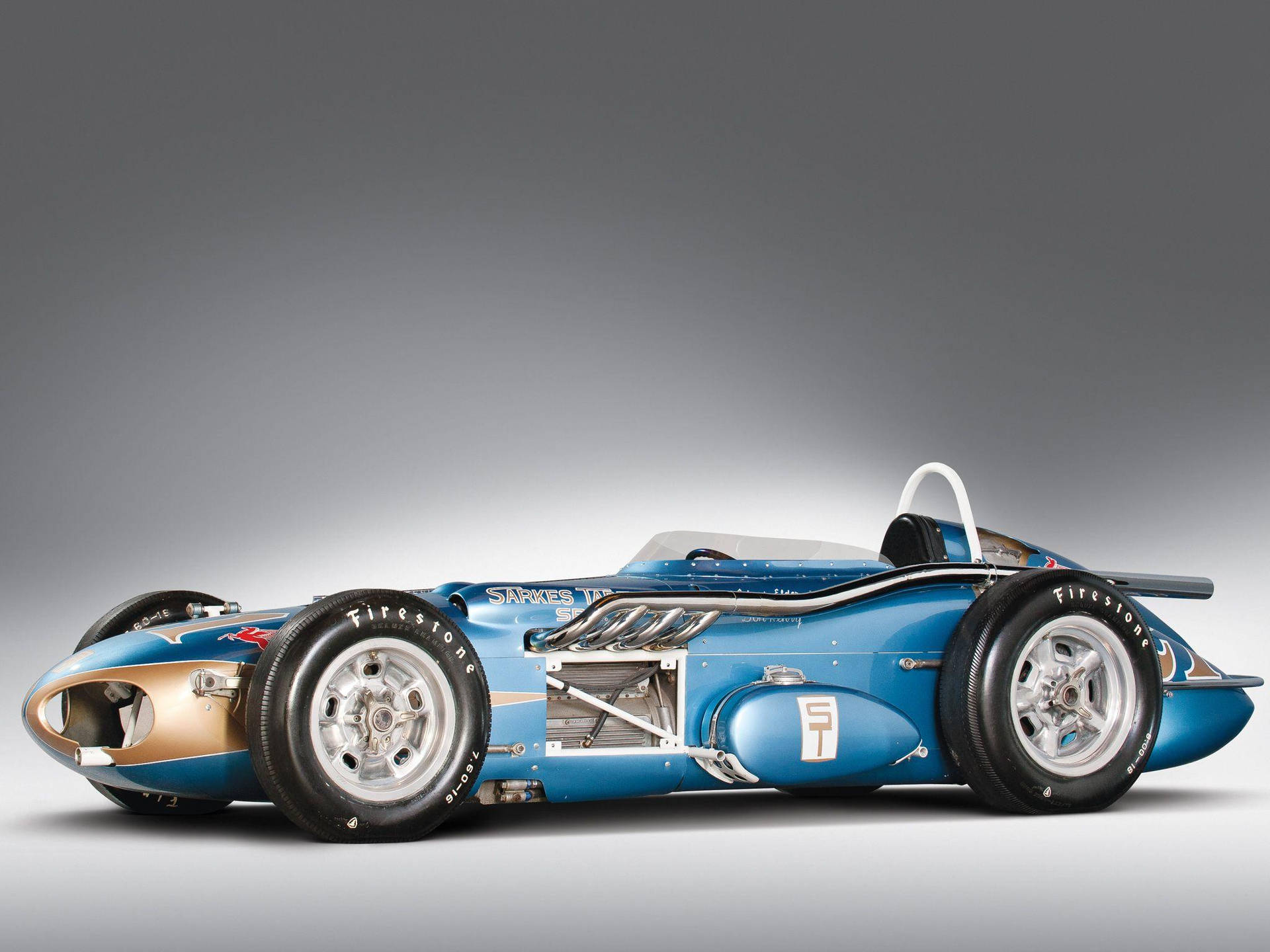 Classic Indianapolis 500 Blue Car Background