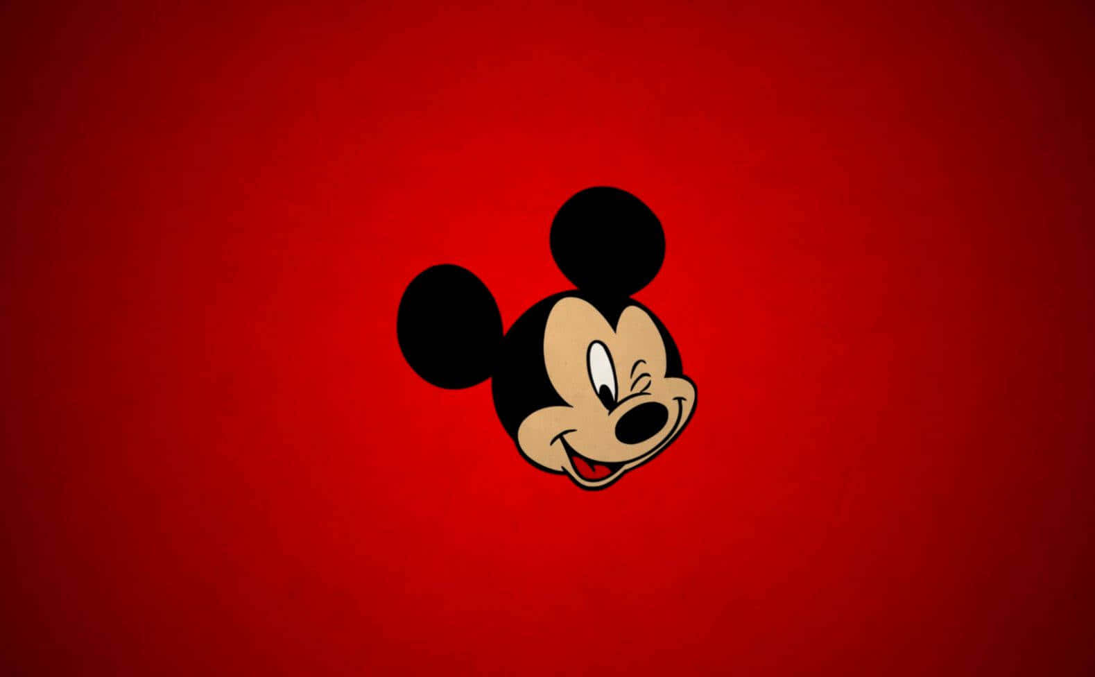 Classic Mickey Mouse Red Background Background
