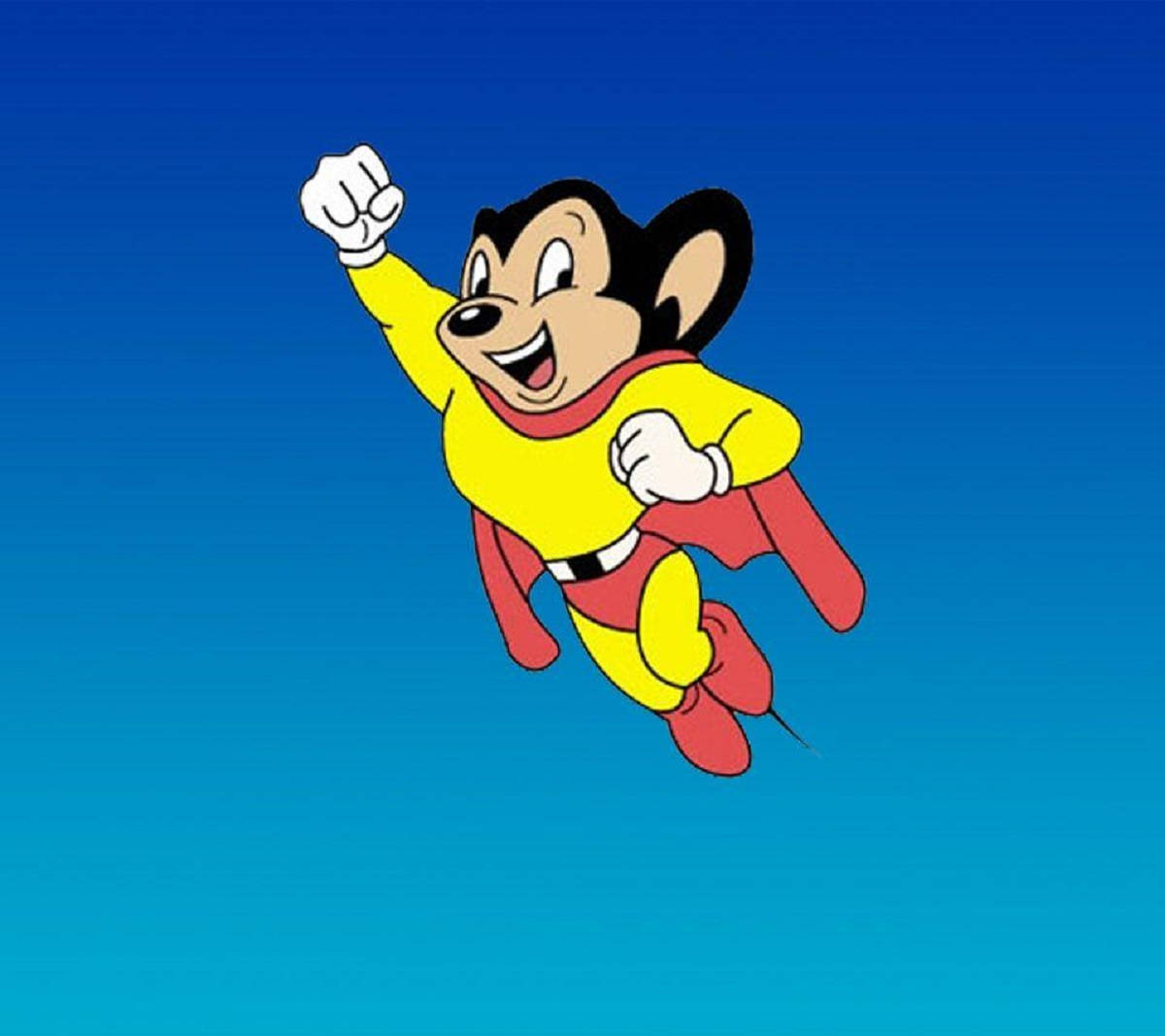 Classic Mighty Mouse Cartoon Pose Background