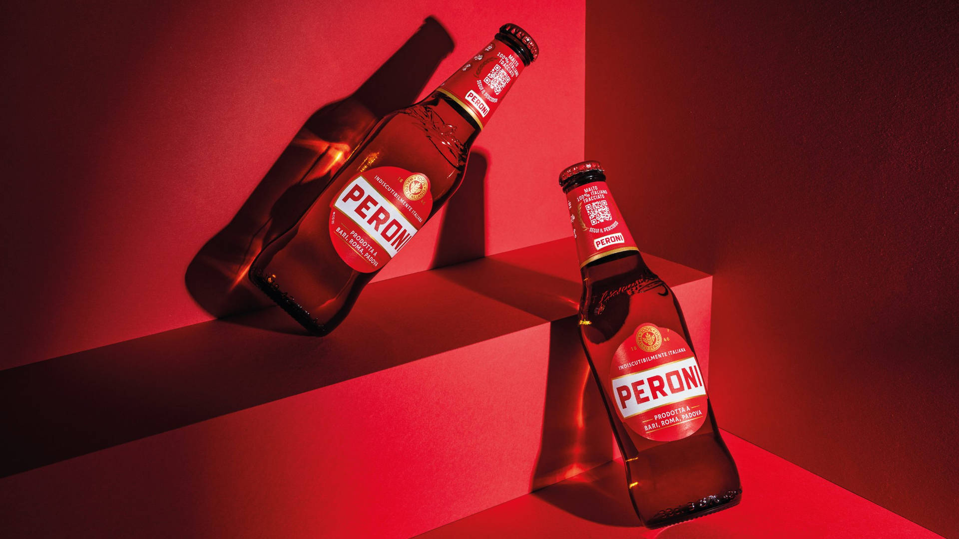 Classic Peroni Beer Display Background