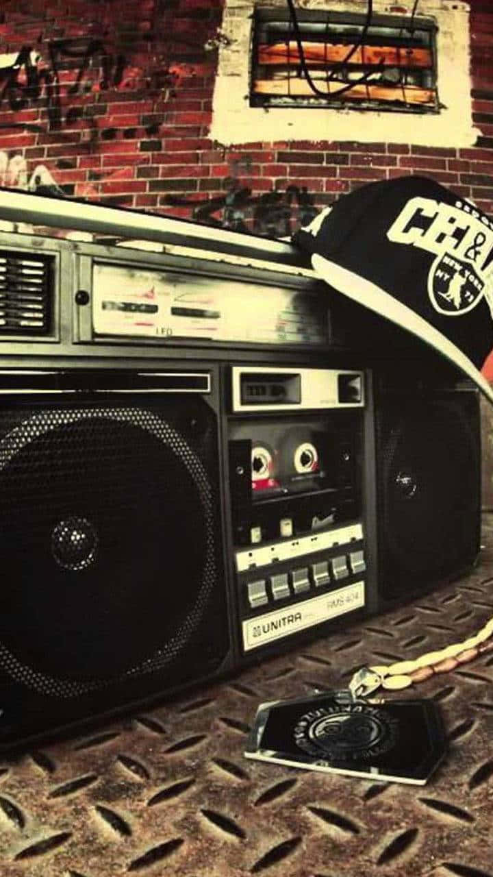 Classic Portable Hip Hop Boombox Background