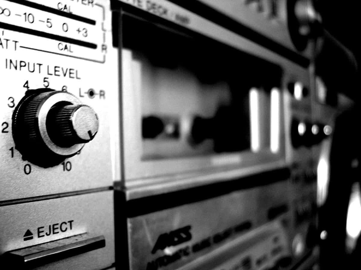 Classic Radio Receiver Black And White Background