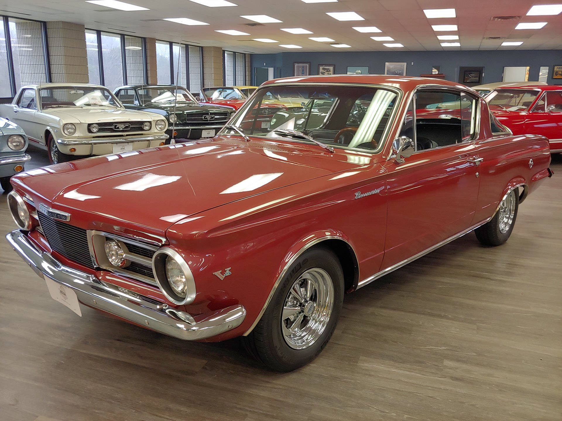 Classic Red 1960 Plymouth Barracuda Background