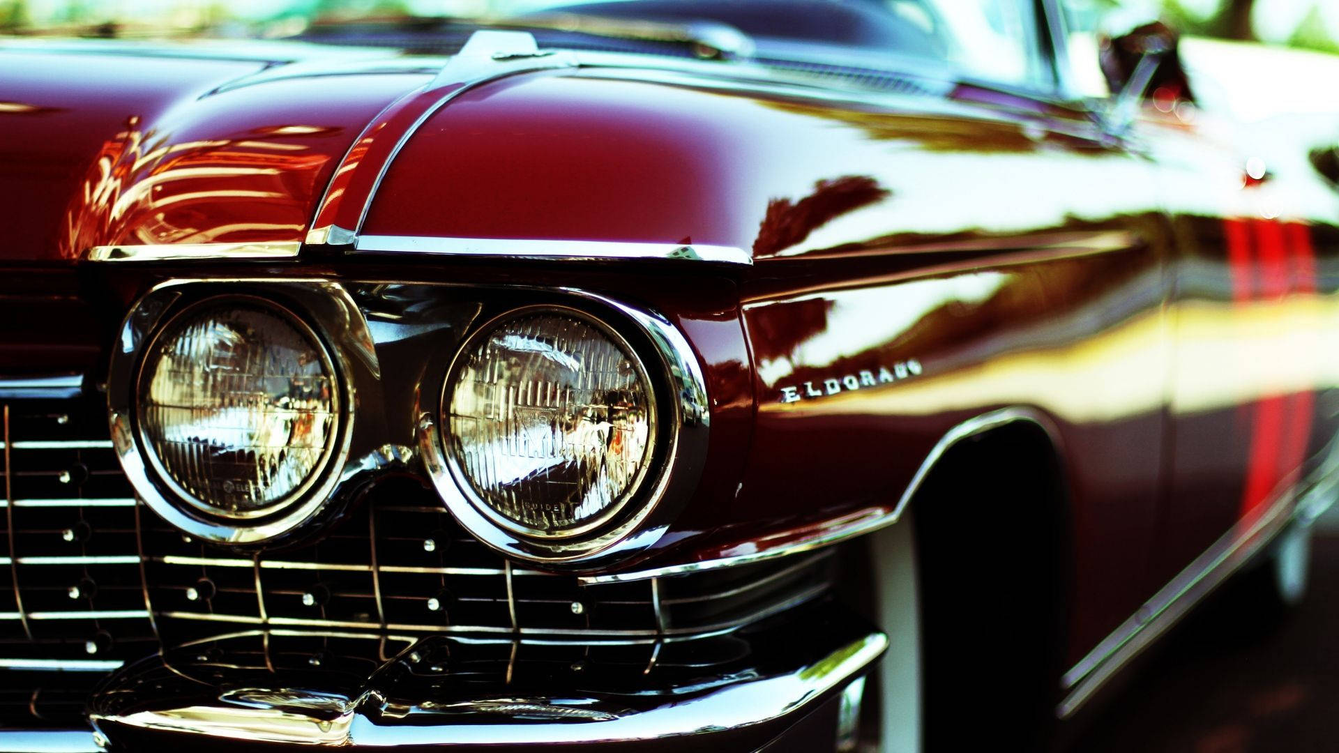 Classic Red Cadillac Eldorado Background