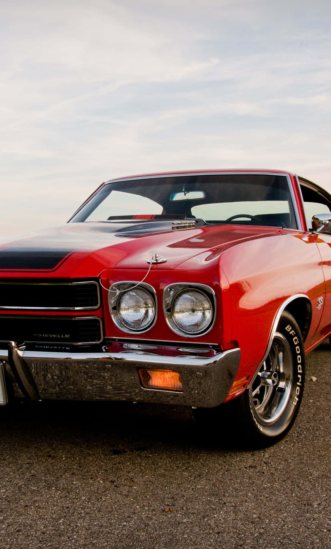 Classic Red Chevrolet Chevelle Car Iphone Background