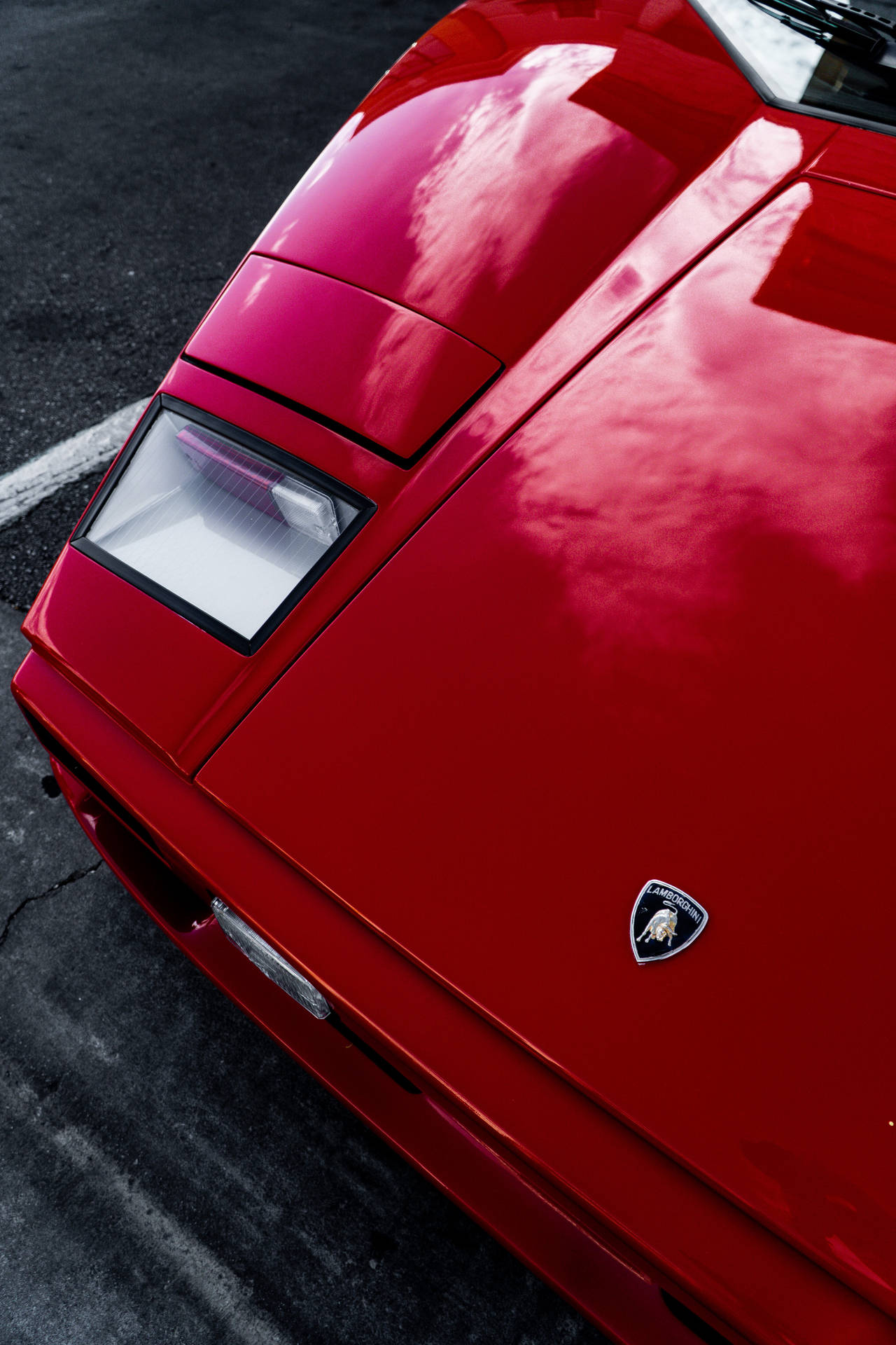 Classic Red Lamborghini Galaxy Background