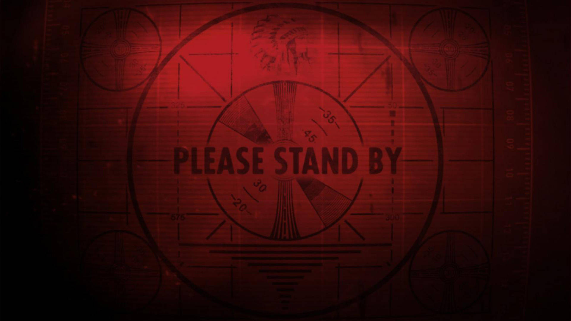 Classic Red 'please Stand By' Display Background