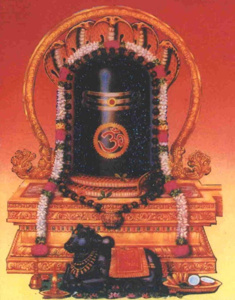 Classic Red Yellow Gradient Shiva Lingam Background