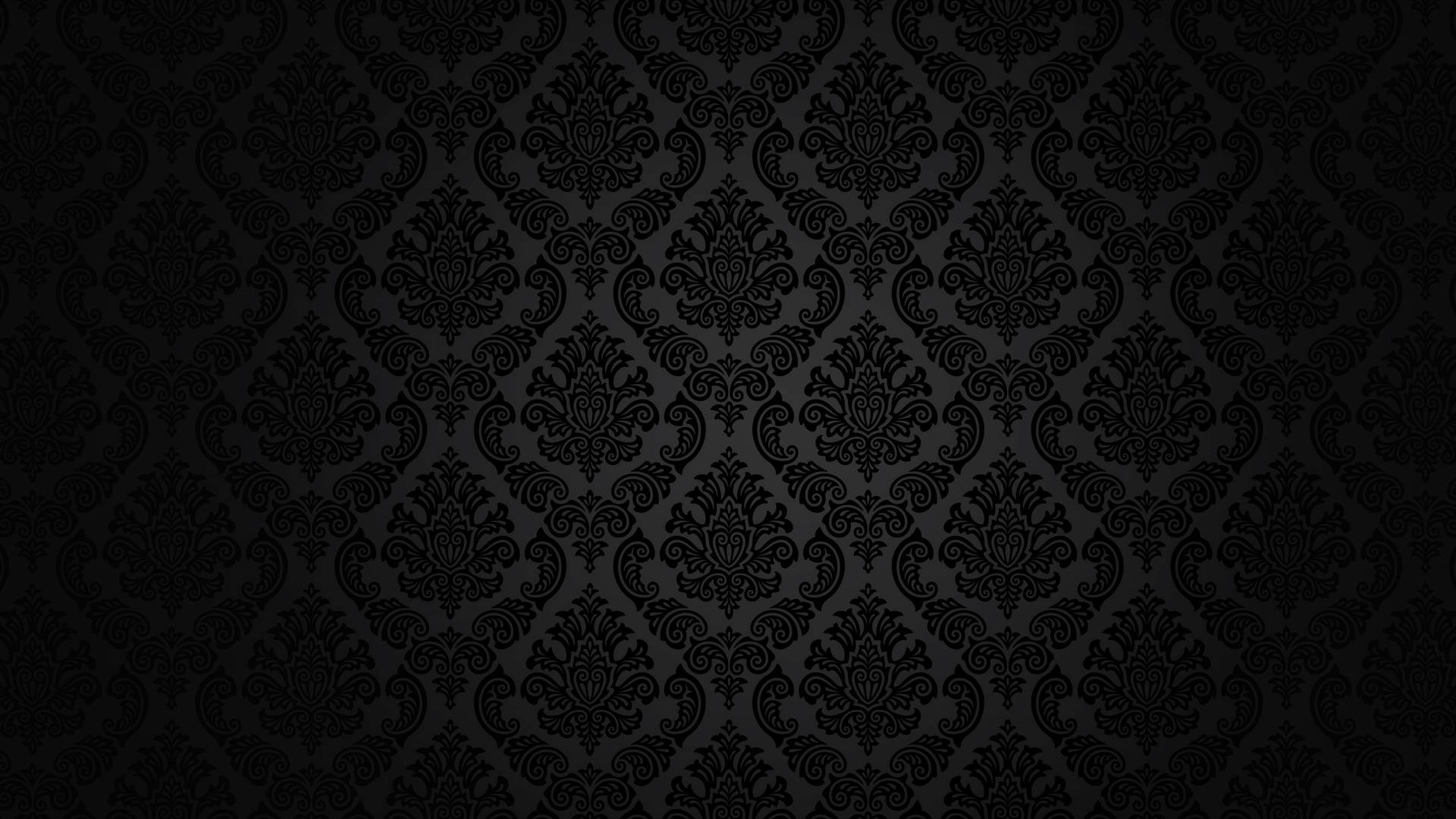Classic Royal Black Damask Pattern Background